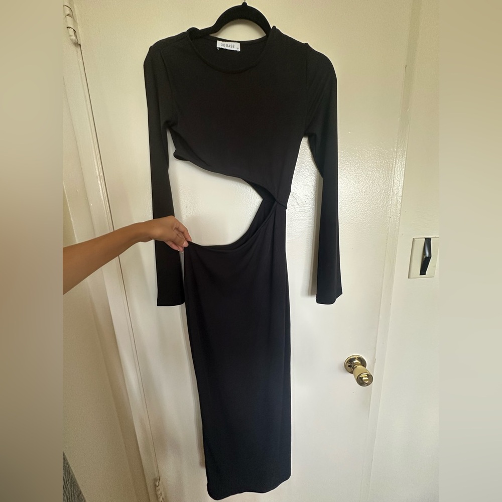 New! Elegant Black Cut-Out Dress